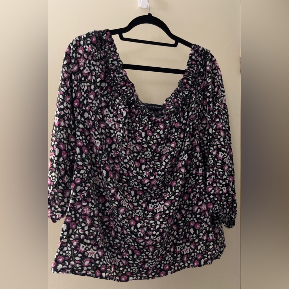 Lane Bryant Off Shoulder Floral Print Blouse - Size 22/24